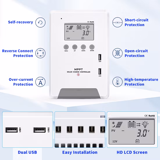 Синий контроллер заряда MPPT100/30 MPPT 30A 12V 24V